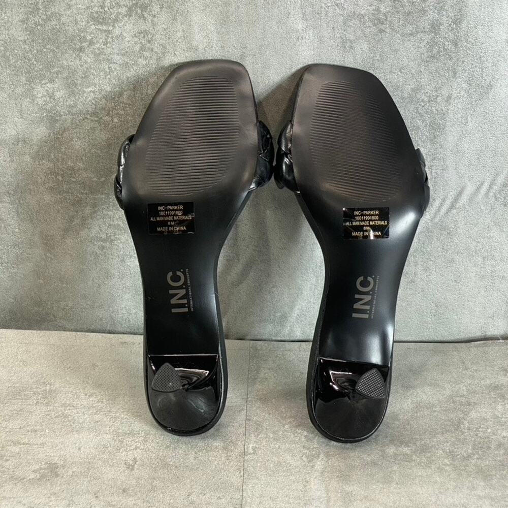 Inc International Concepts Women's Black Smooth Parker Woven Slide Sandals Sz 8 View 6
